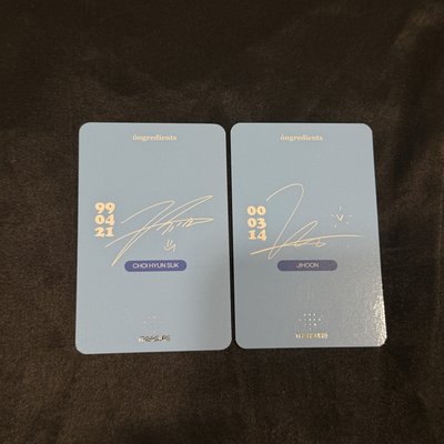 TREASURE🩵x ONGREDIENTS 代言卡 1.0 JIHOON & CHOI HYUNSUK 兩張一組