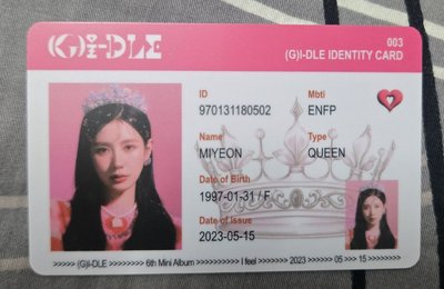 I feel 專輯卡 麵 id 卡