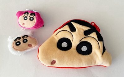 蠟筆小新臉部造型收納包＆夾子2入組