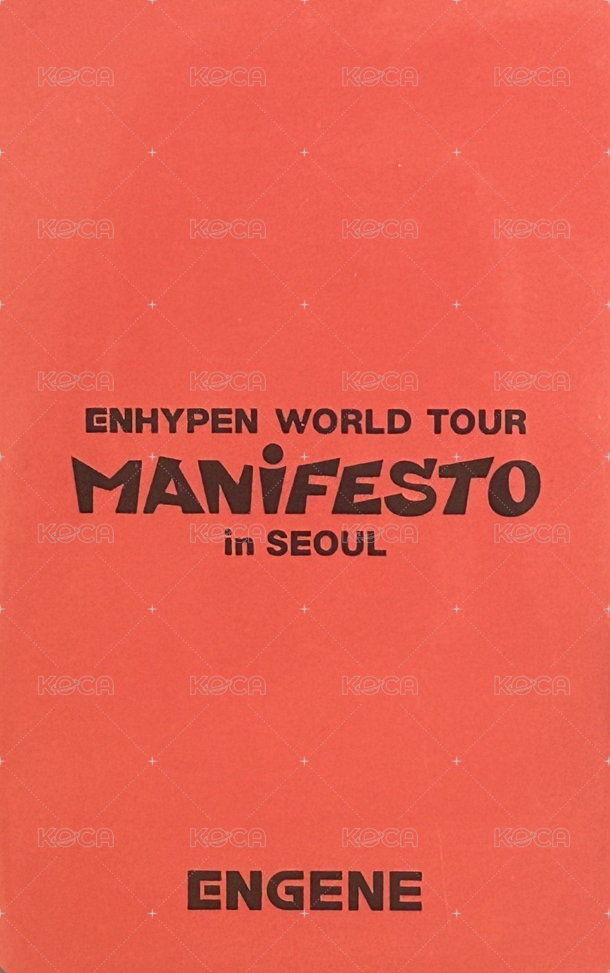 MANIFESTO世巡 入場卡 / 場限卡 舊韓zone 背面
