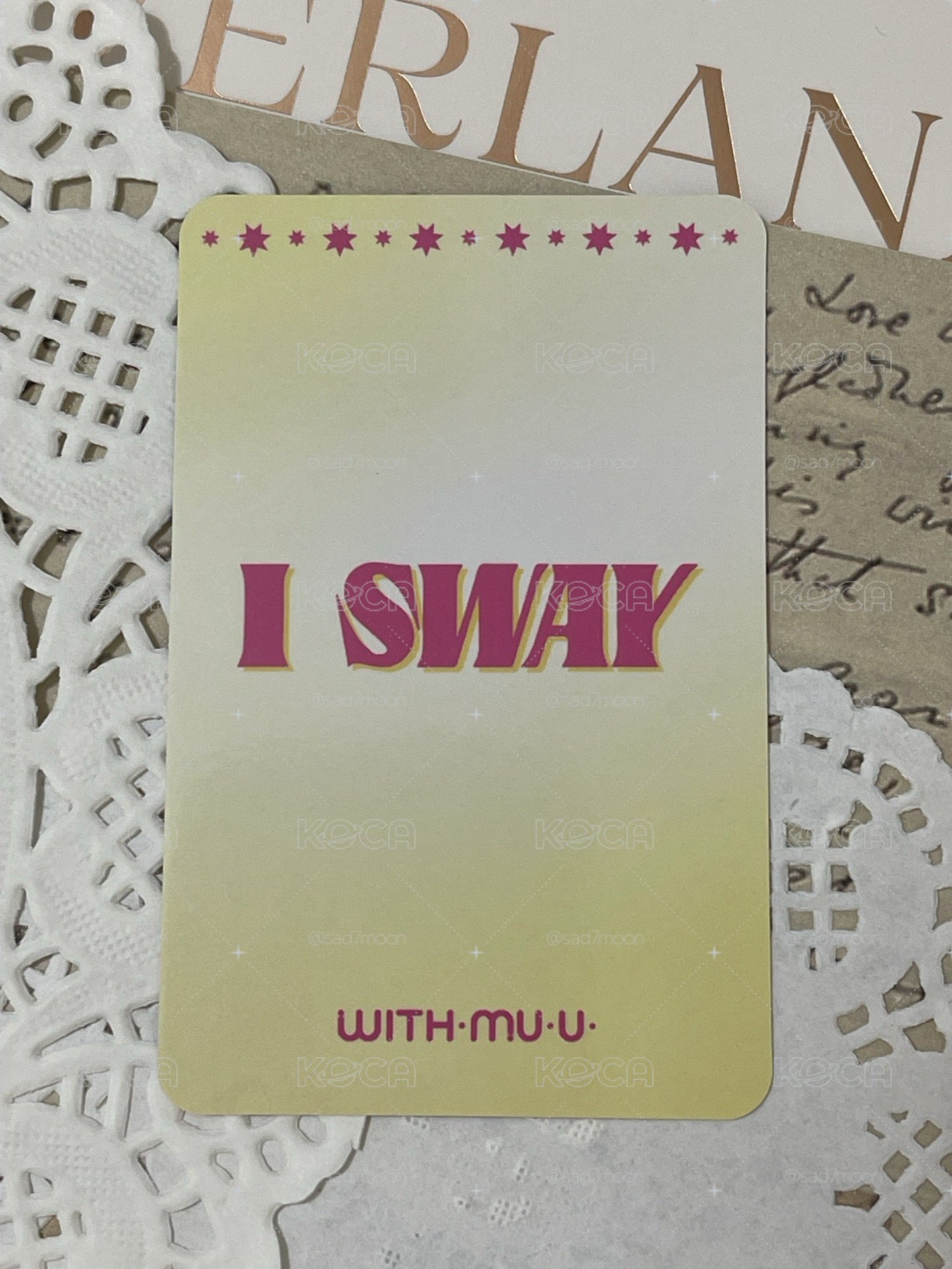  【無包手】I SWAY wm 預售 特典卡 刷