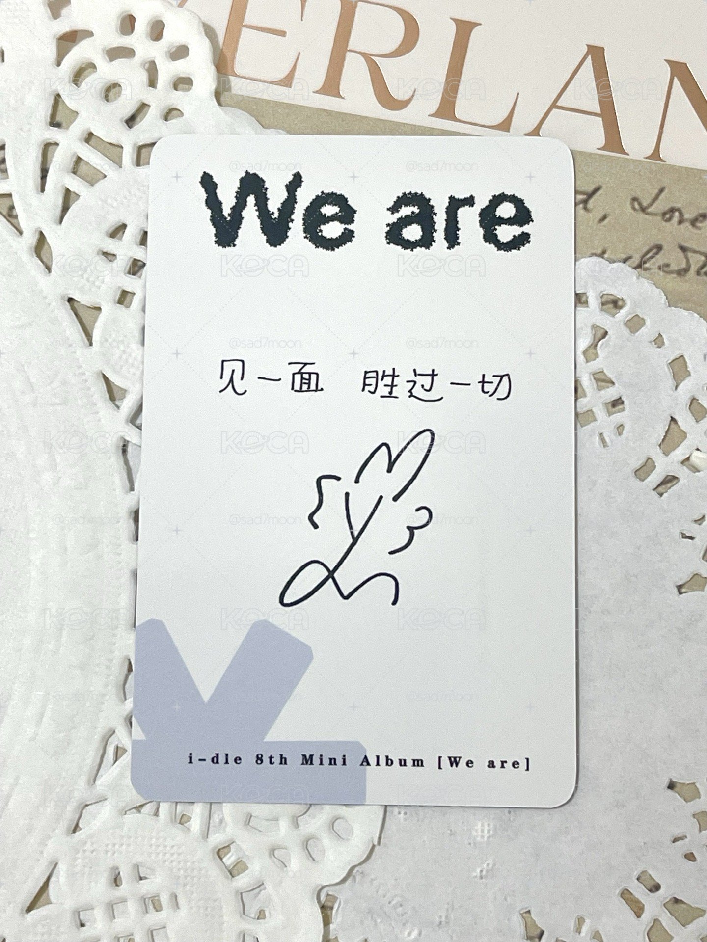  【無包手】We are 泡泡摩奇 北京線下 2.0 簽售卡 B ver 麵 臉頰愛心麵 中背