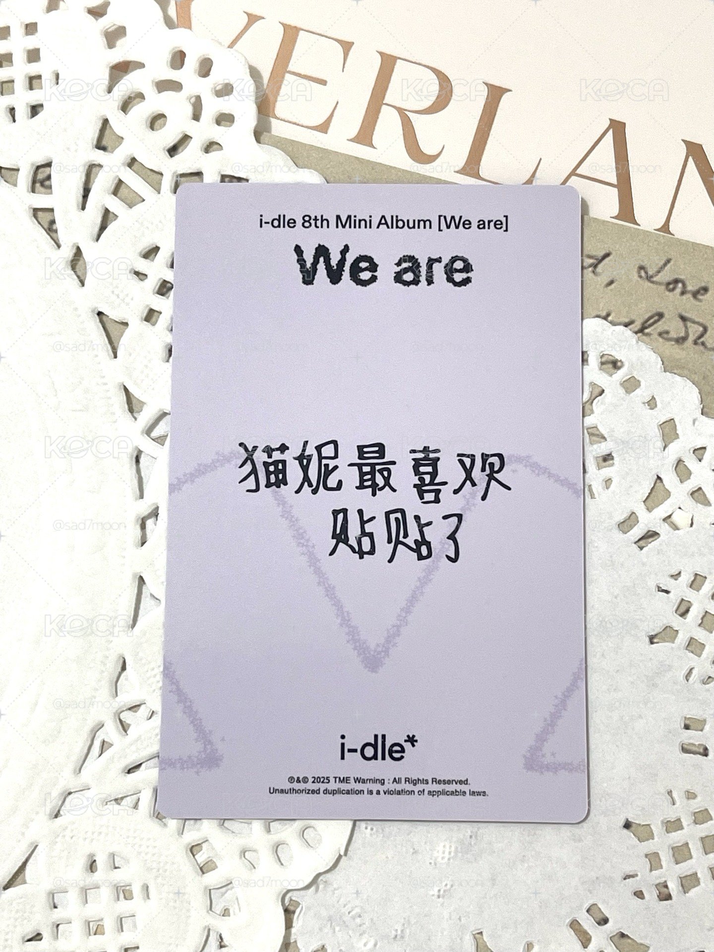  【無包手】We are QQ音樂 臻享卡 特典卡 妮 比七妮 中背 貓妮貼貼