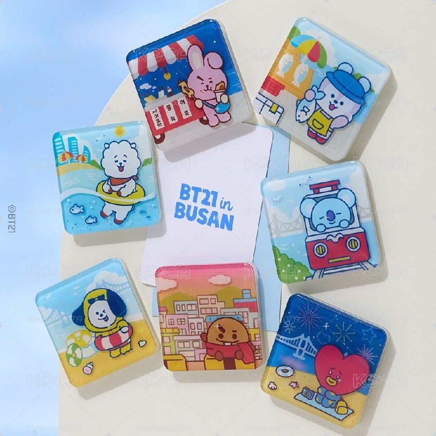 BT21 釜山系列 絨毛卡套/磁鐵/棒球帽/棒球帽吊飾
