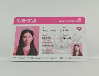 idle 薇娟 美延 證件卡