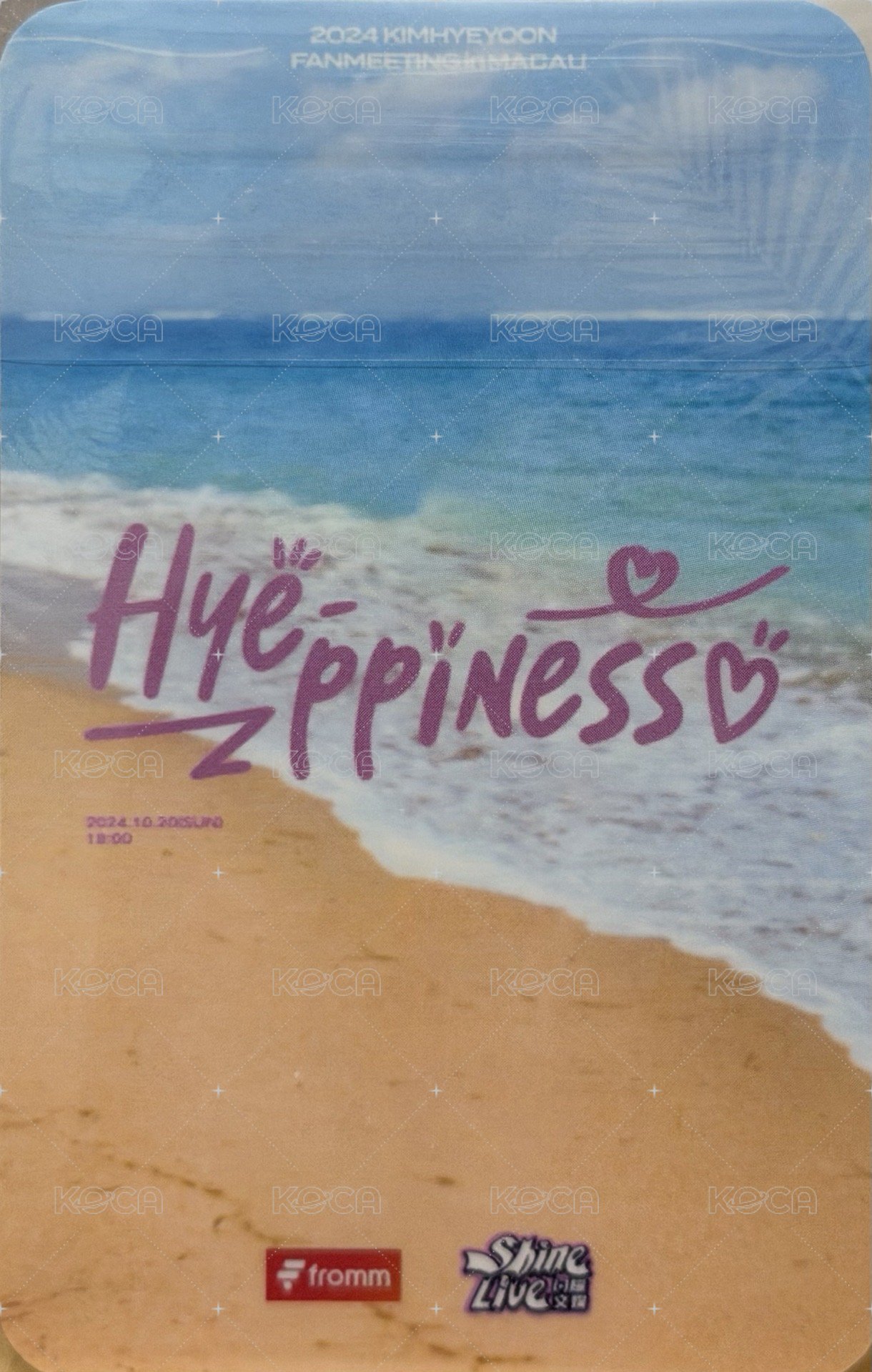 Hye-ppiness 澳門場 入場卡 / 場限卡  背面