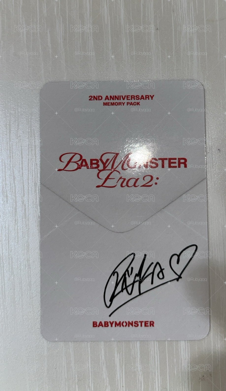 兩週年紀念卡Babymonster Ruka 專輯卡