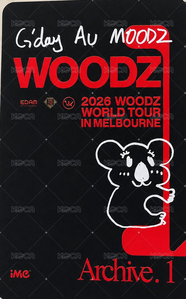 2026 WOODZ WORLD TOUR＇Archive. 1＇ 入場卡 / 場限卡 墨爾本 背面