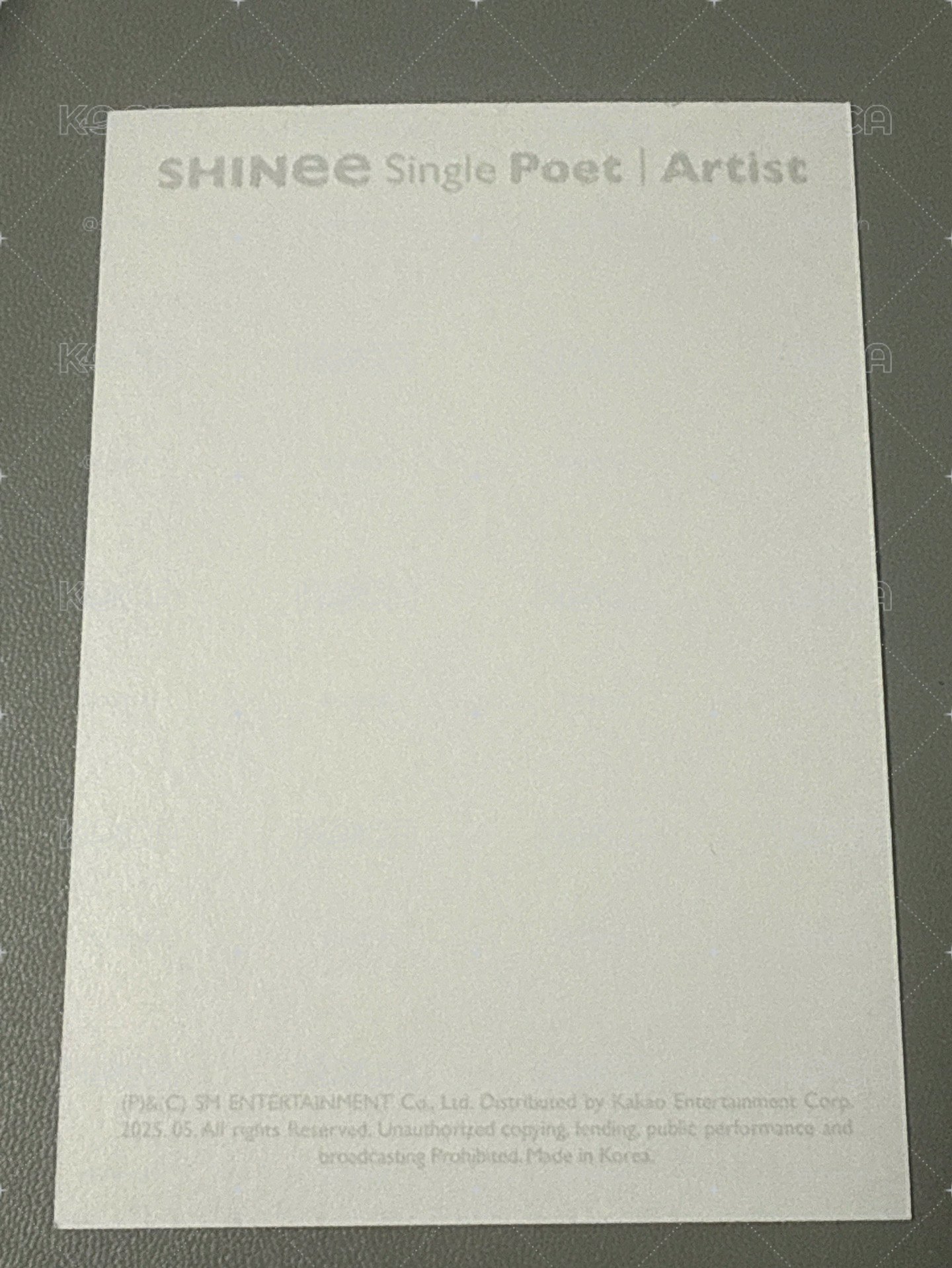 Poet | Artist  娃專 明信片 - Onew