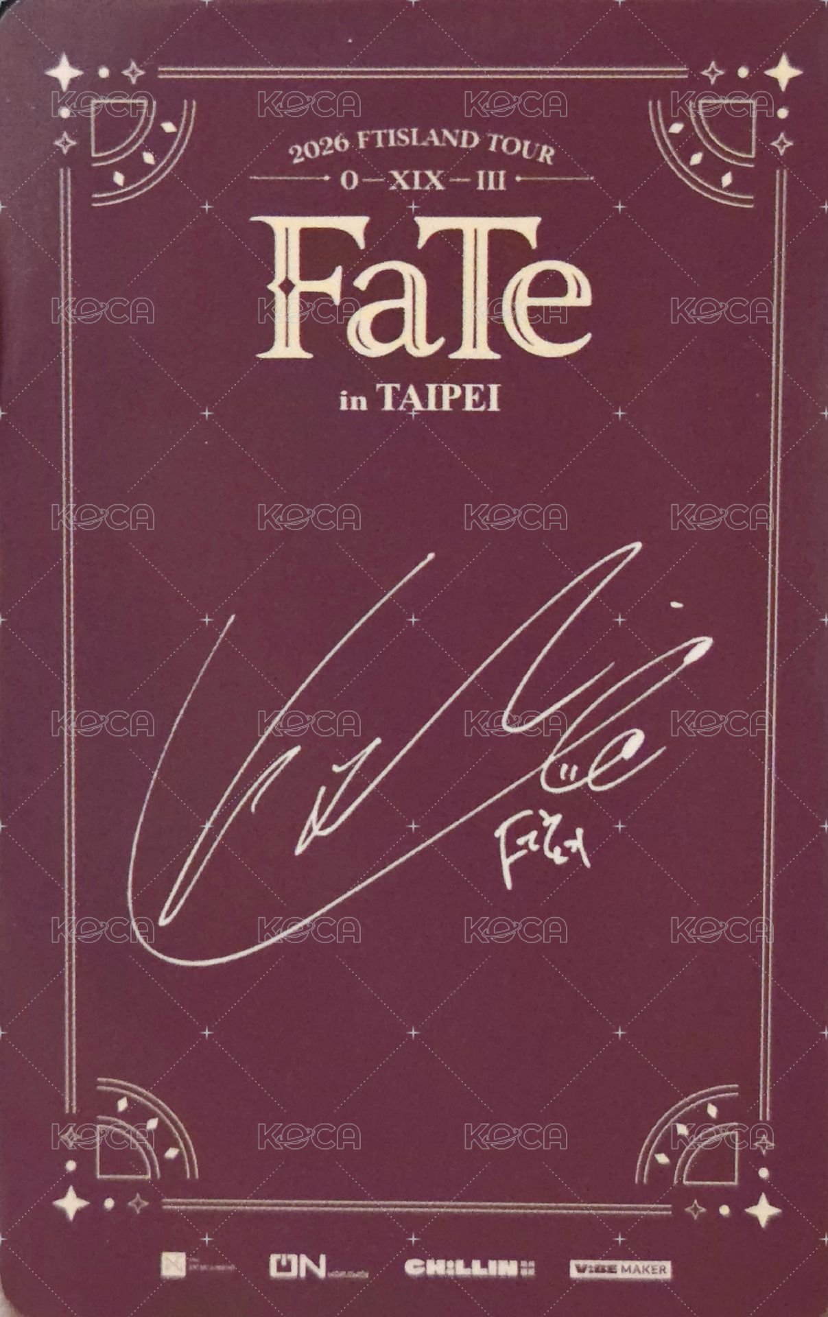 FaTe 台北場DAY1 入場卡 / 場限卡  背面