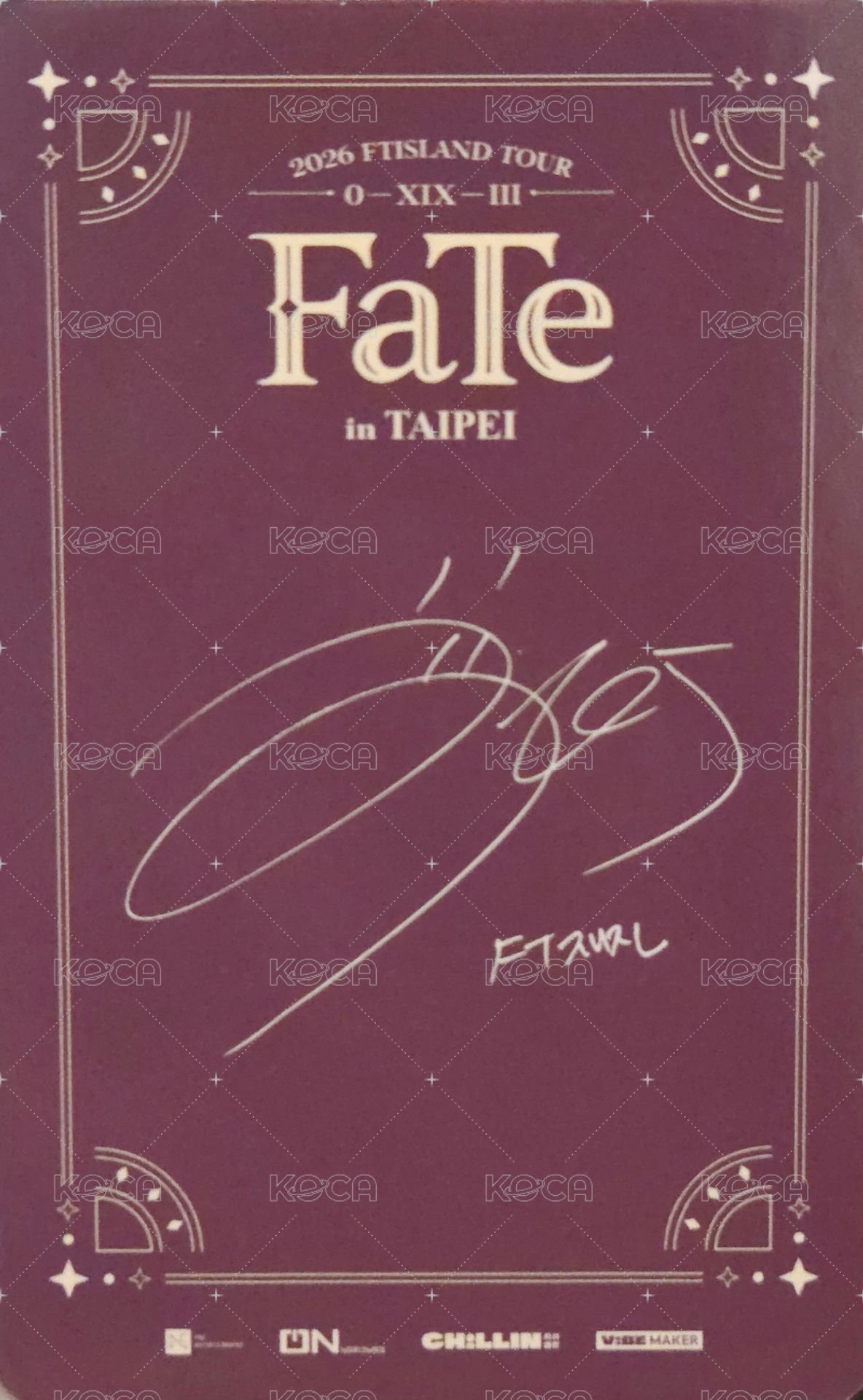 FaTe 台北場DAY1 入場卡 / 場限卡  背面