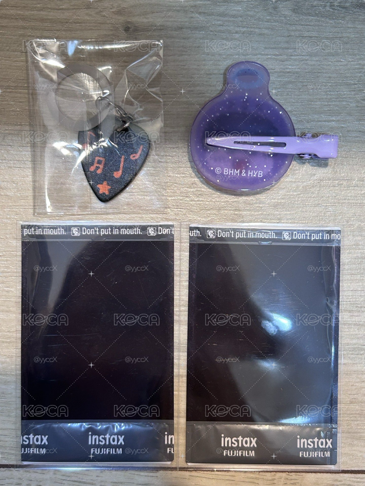 寧開口笑髮夾+拍立得*2+pick