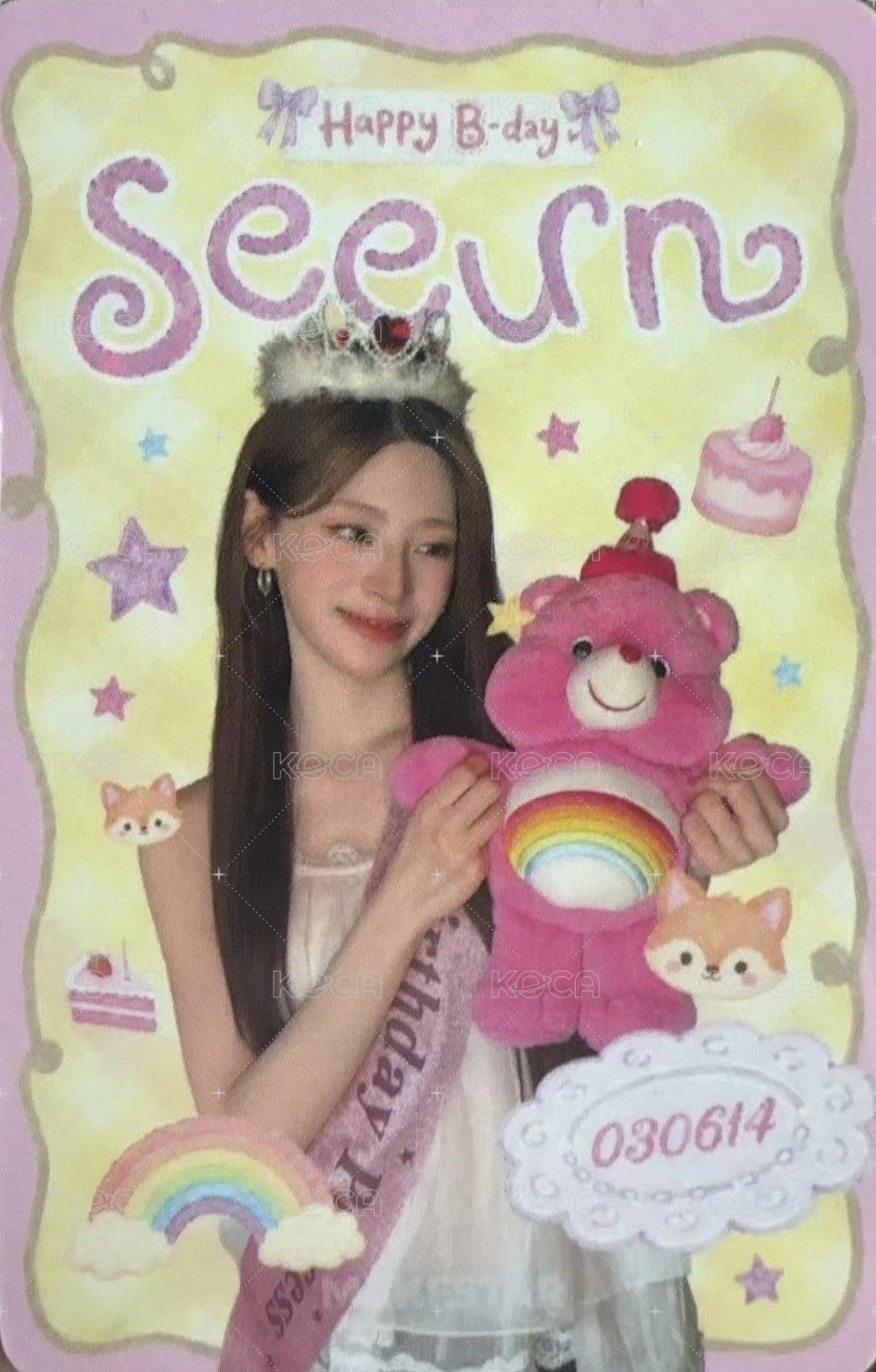 2:LOVE ms 中簽生日卡 抽選卡 森 背面
