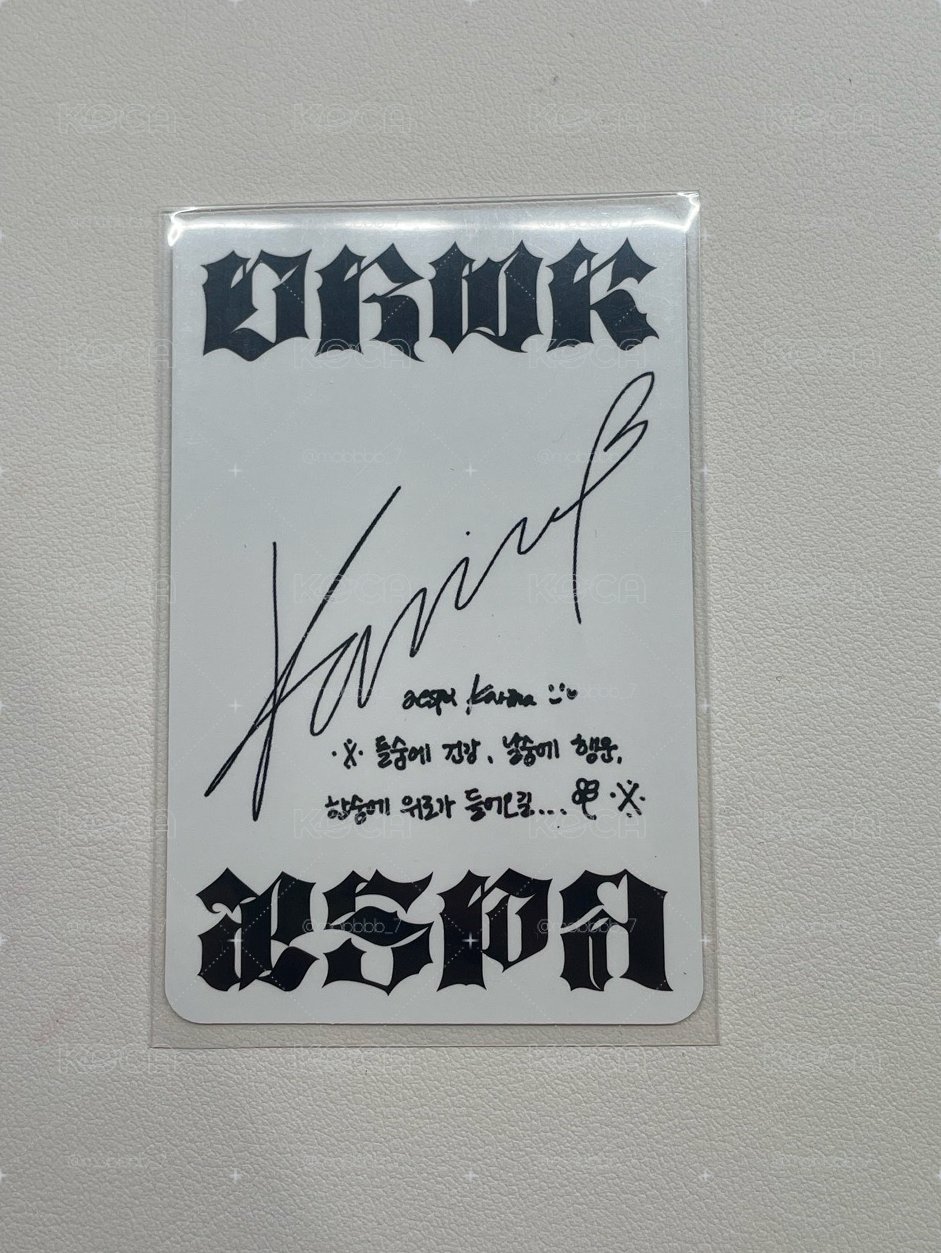 Dirty Work 專輯卡 Code ver. 柚