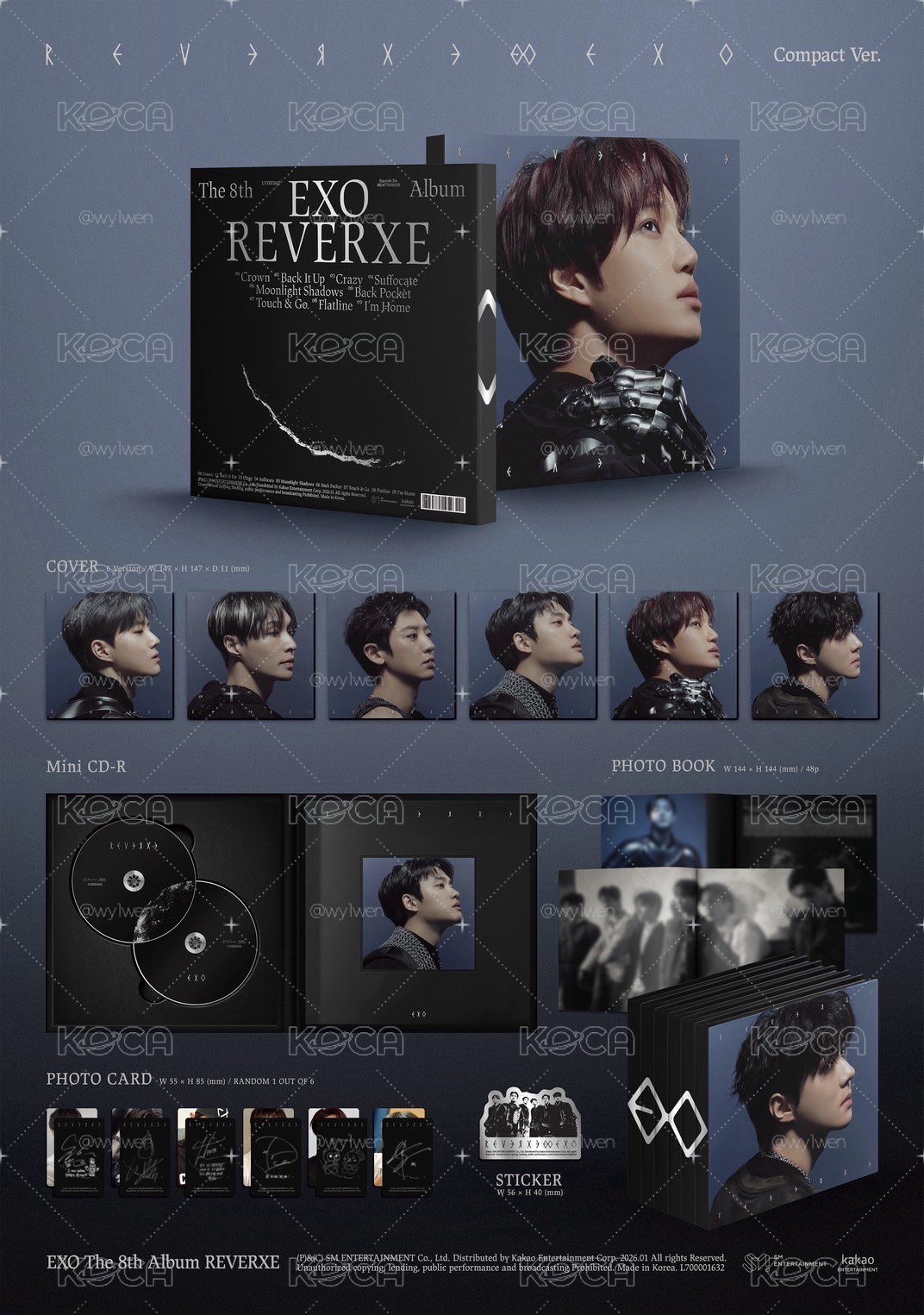 EXO REVERXE 單封一套6張