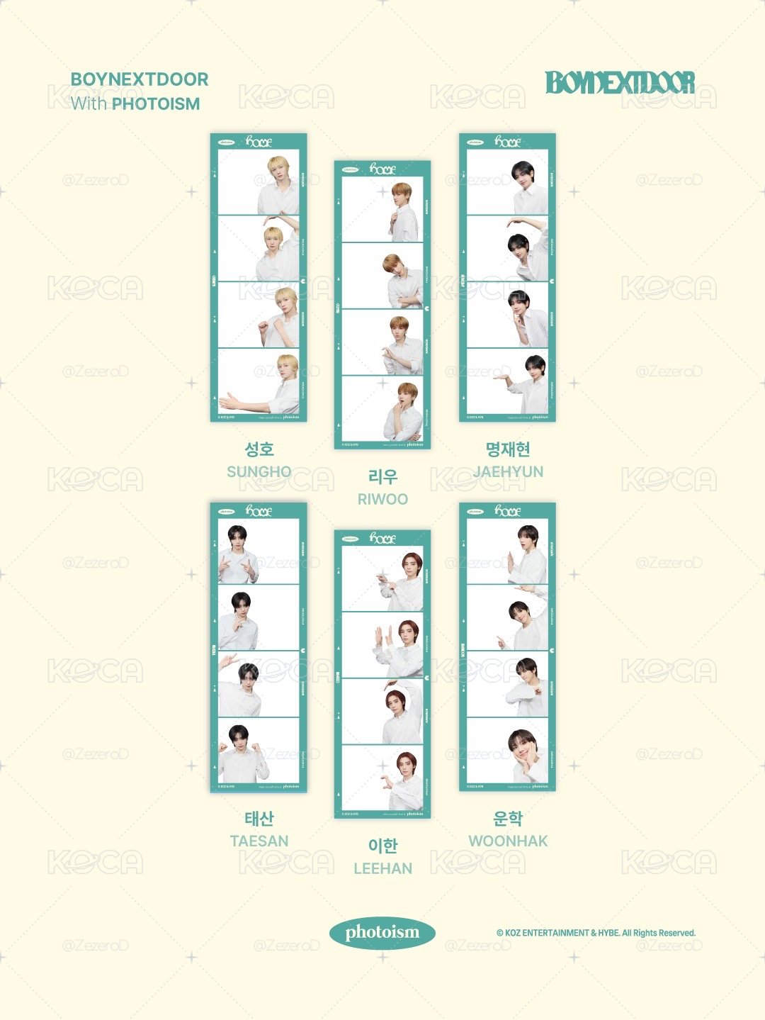 BOYNEXTDOOR HOME X photoism 人生四格卡 代印 1組兩張