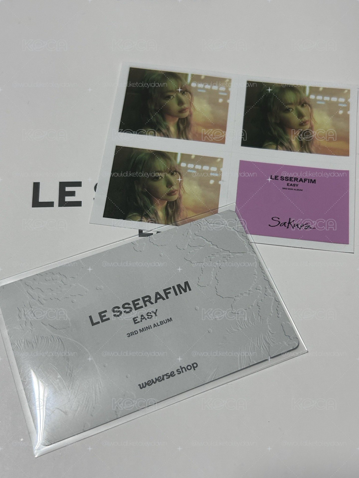 Le sserafim SAKURA EASY特典卡+貼紙