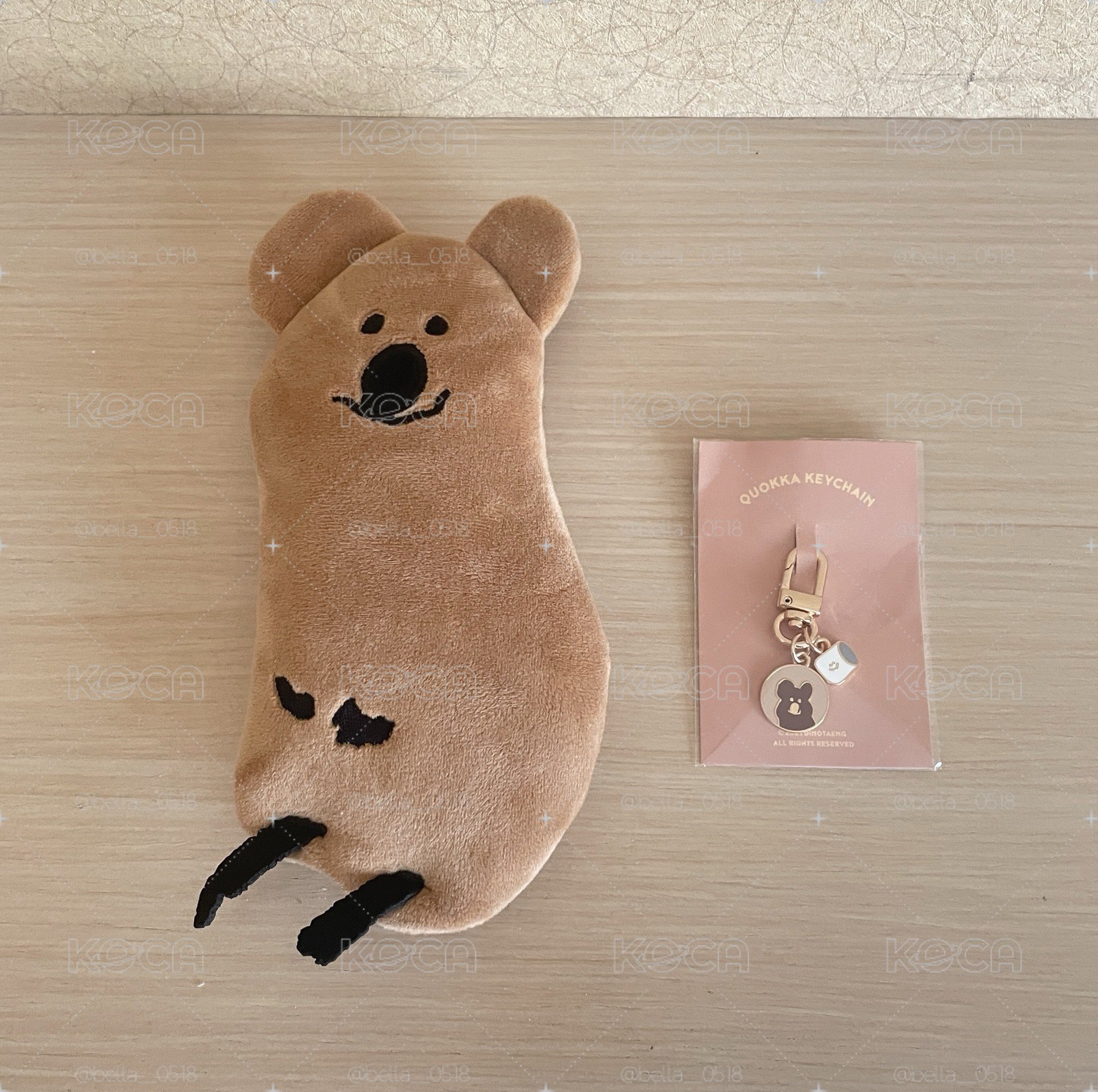 Dinotaeng🤎Happy Quokka筆袋 金屬吊飾鑰匙圈