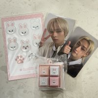 旻按鍵吊飾+旻貼紙+旻燦A版小卡