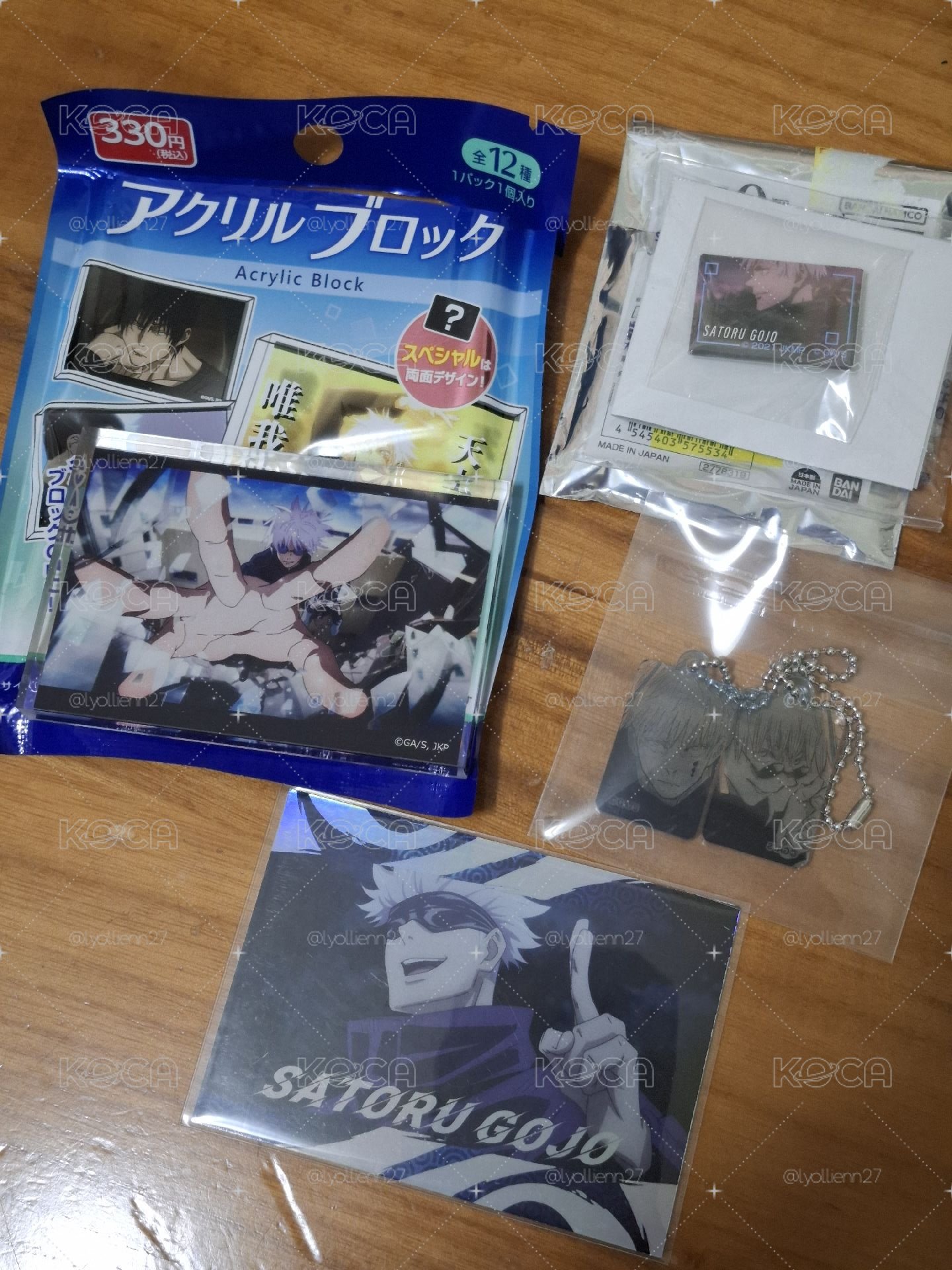 五條悟大創壓克力磚+小徽章+壓克力吊飾 圖上合售 小卡為贈品