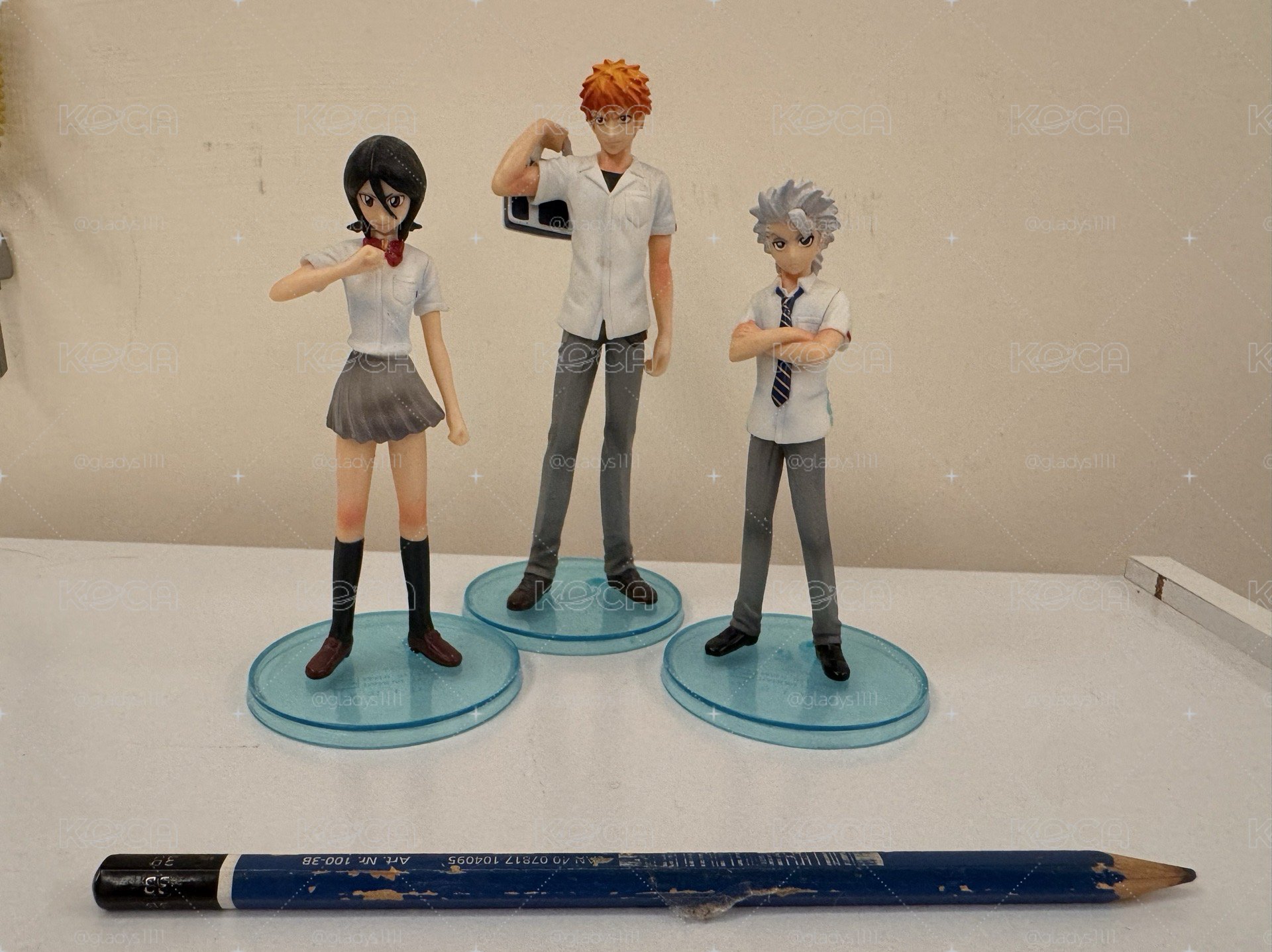 BLEACH 死神 公仔 黑崎一護 朽木露琪亞 日番谷冬獅郎 三個一起