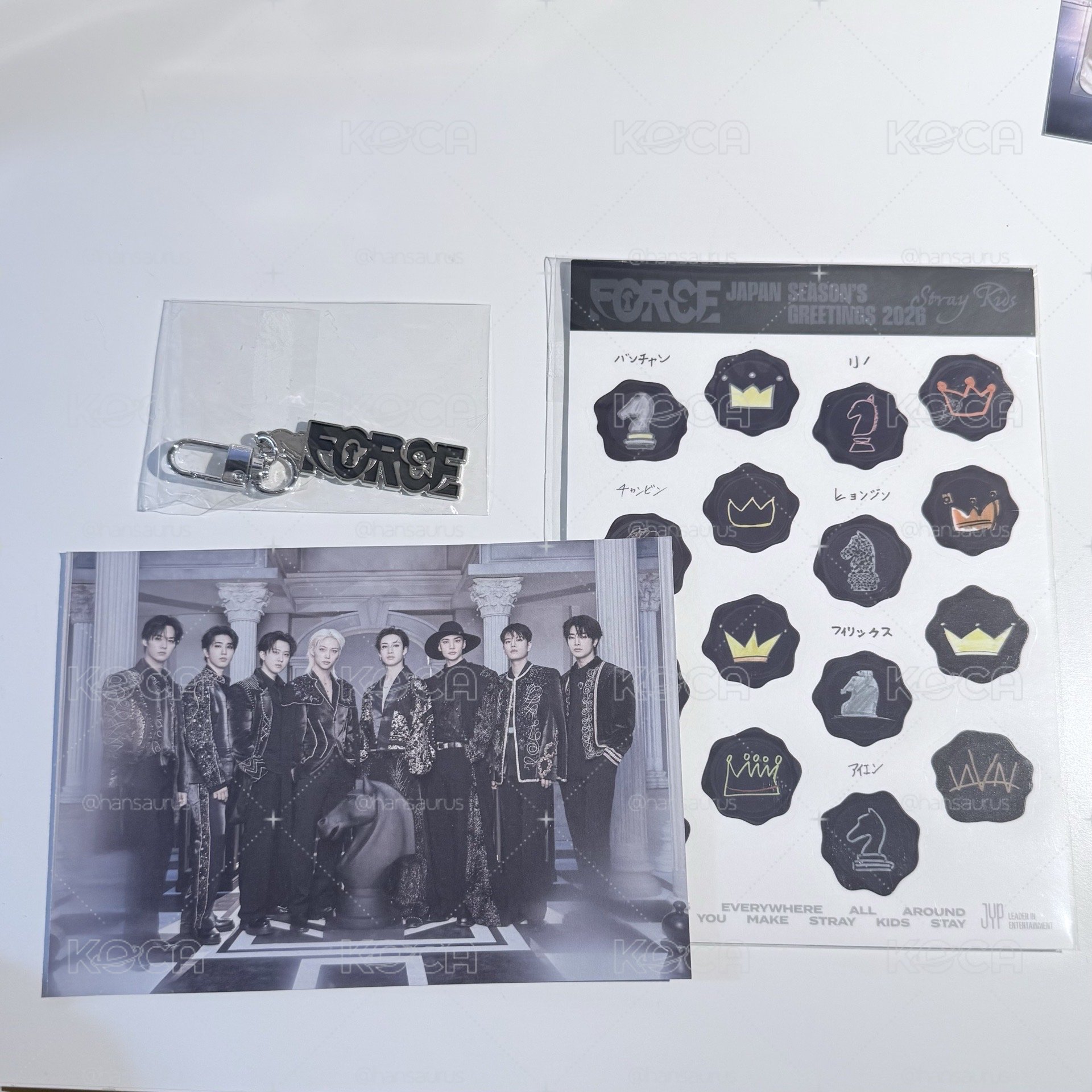 skz 2026 日本年曆週邊 FORCE吊飾/貼紙/明信片