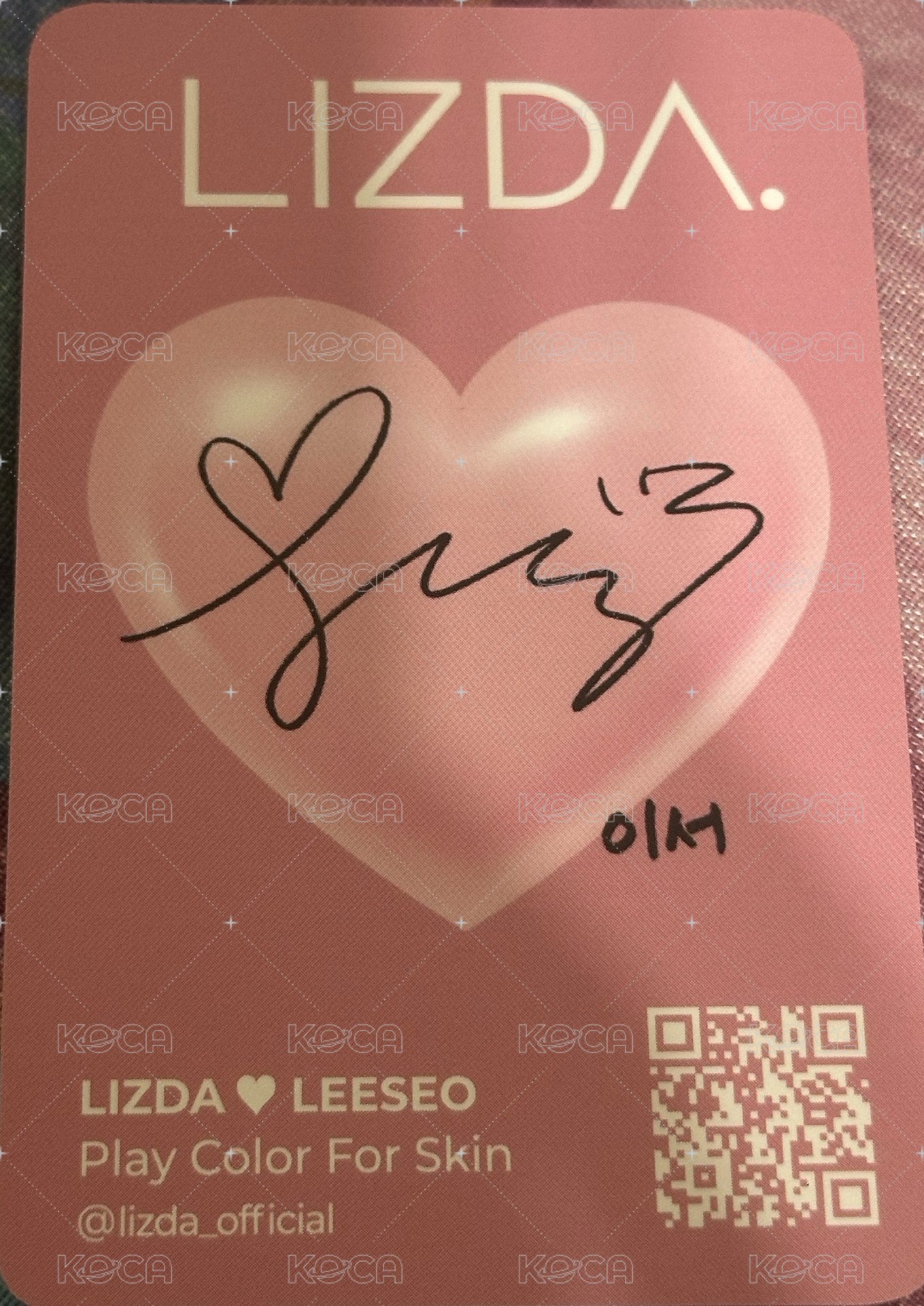 LIZDA 代言卡  背面