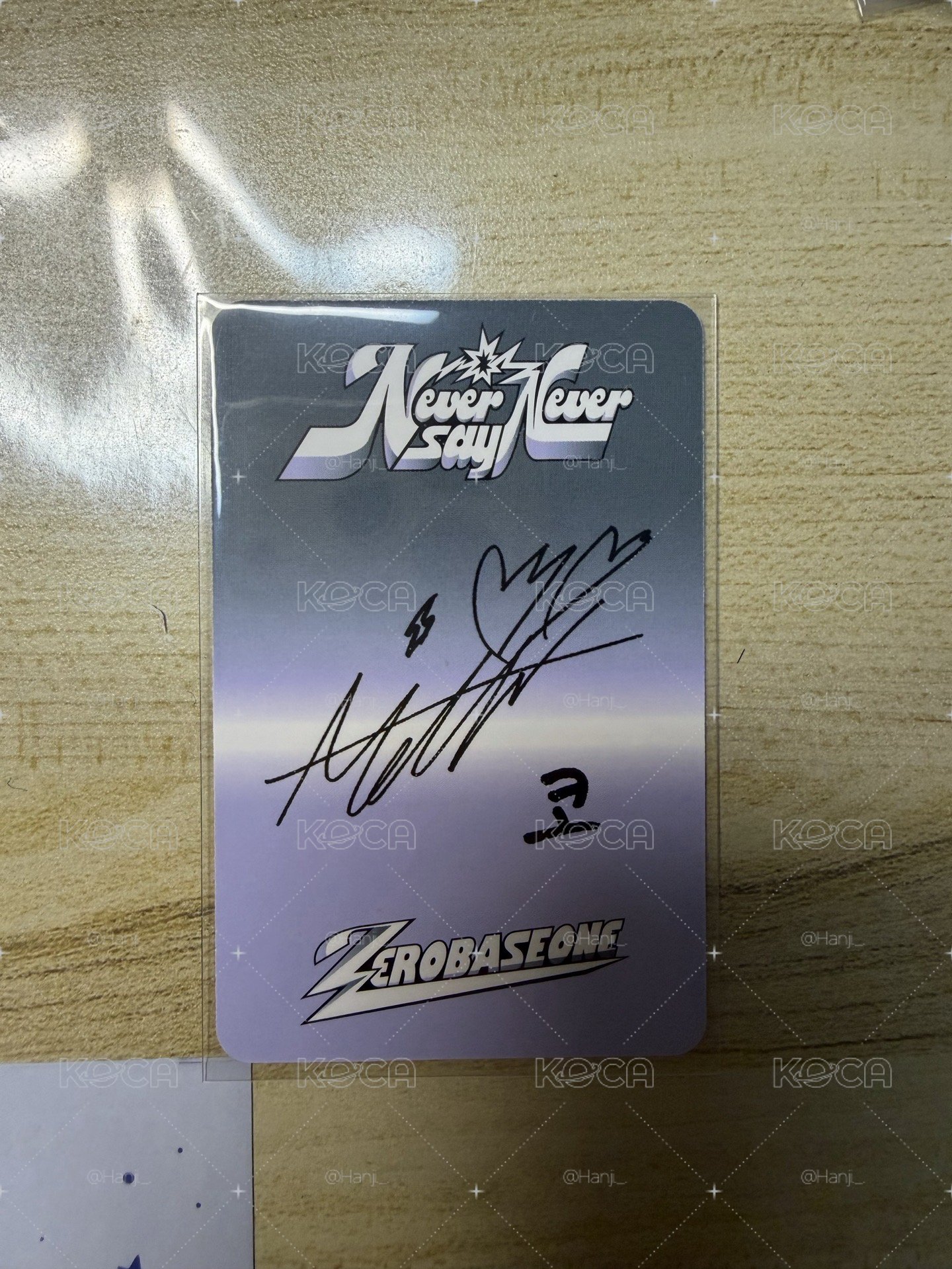 ZB1 ZEROBASEONE  Never say Never 小卡 石馬修  金屬皮衣 托腮自拍 印刷簽名