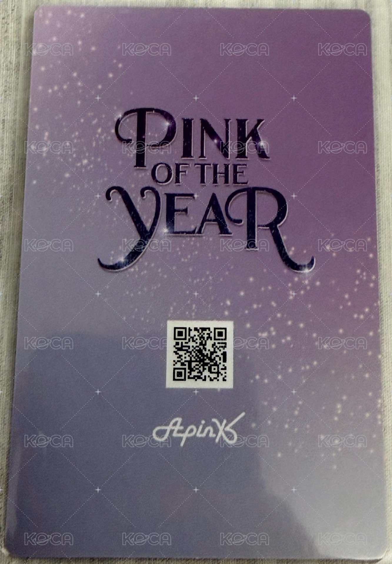 Pink of The Year 周邊卡  背面