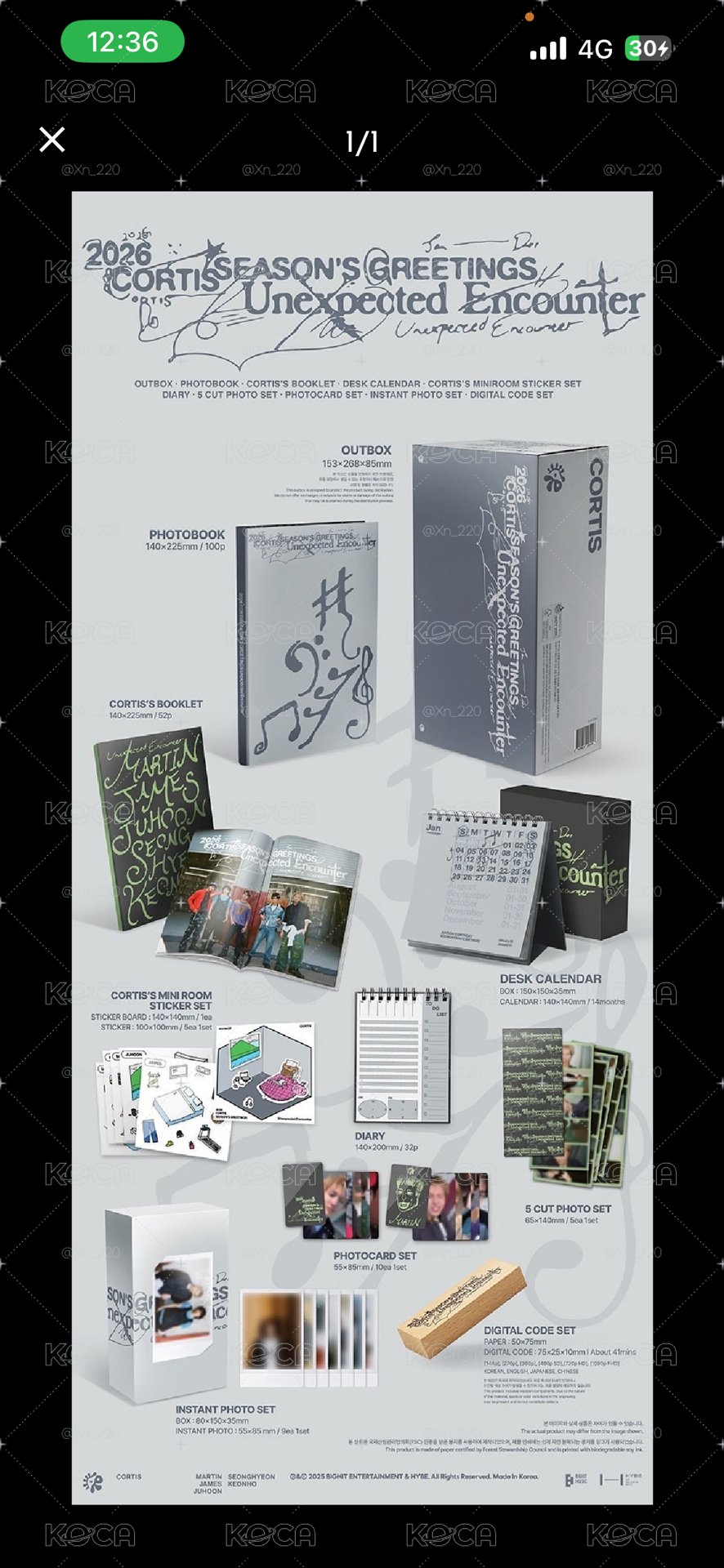 cortis年曆 整組無缺卡含wvs特典