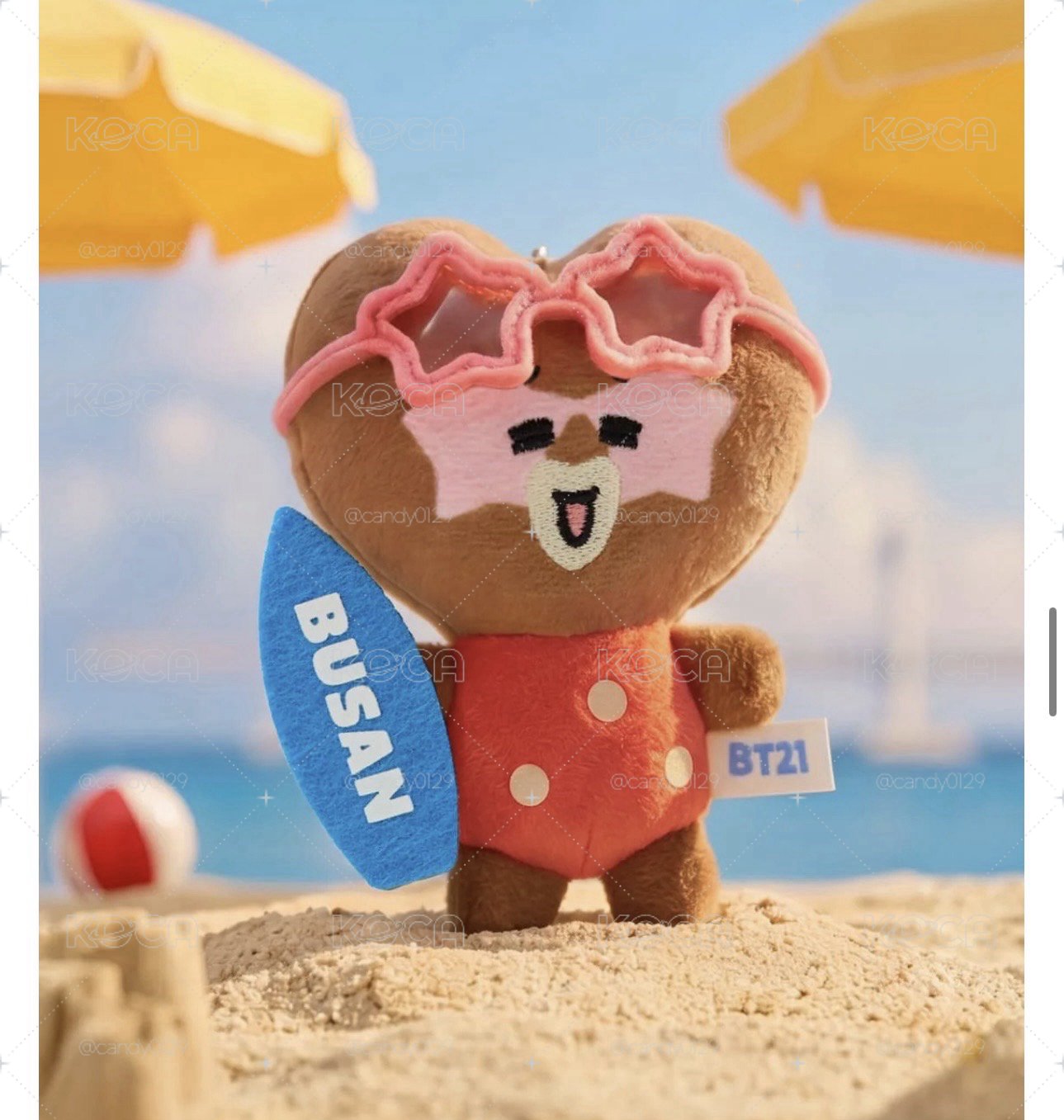 BT21 釜山度假毛絨鑰匙扣