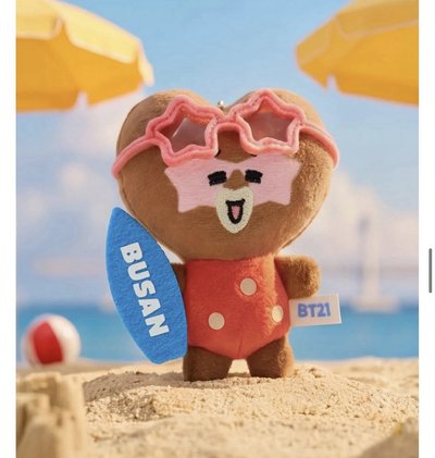 BT21 釜山度假毛絨鑰匙扣