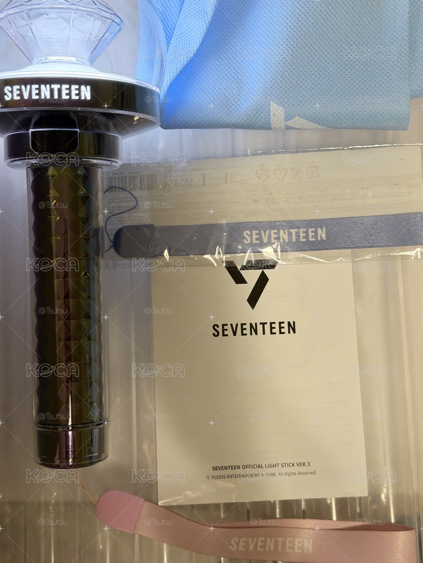 （現貨二手包含日本限定特典粉色手繩 一日左右寄出）seventeen 三代 手燈 克拉棒 應援棒