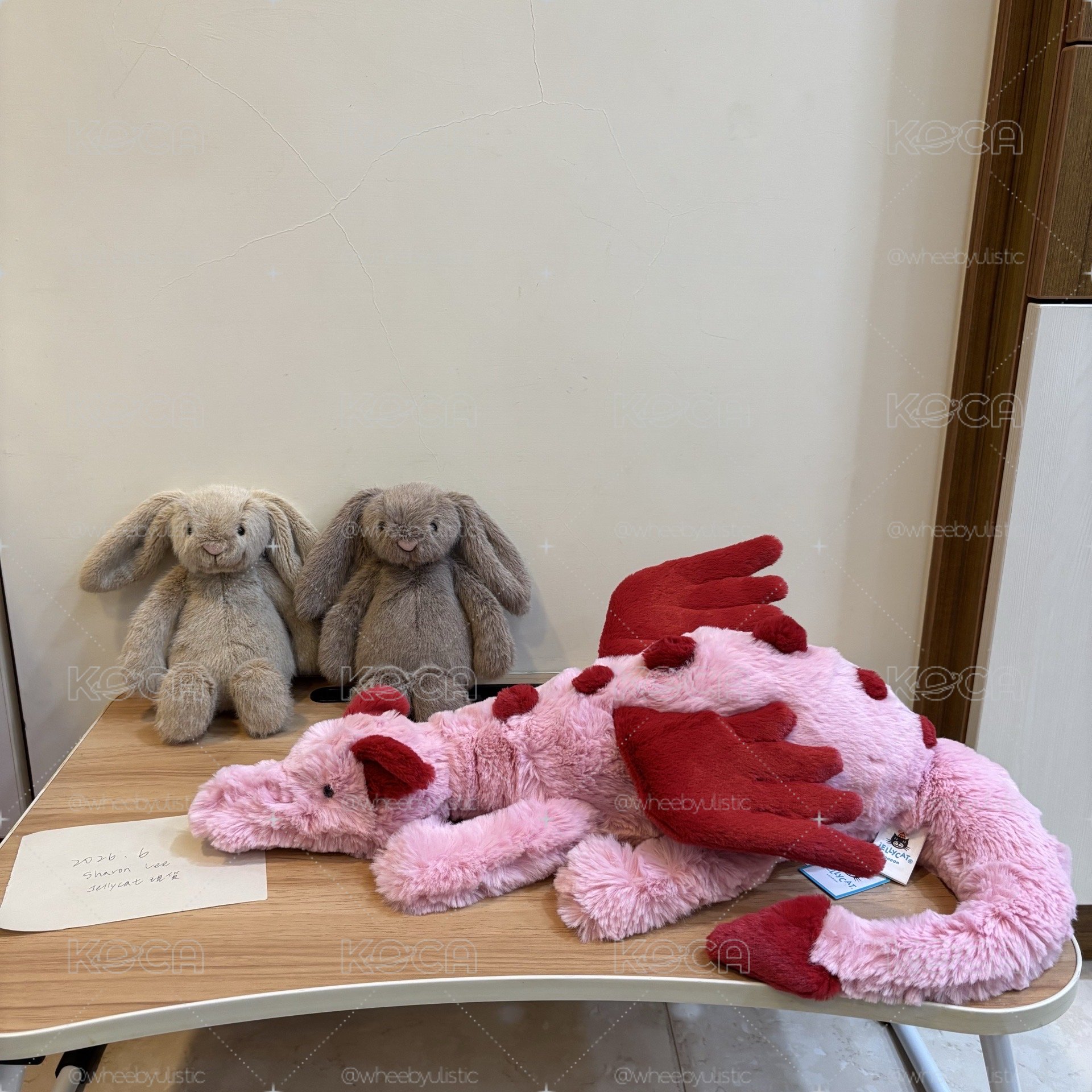 Jellycat 情人節 緋心龍