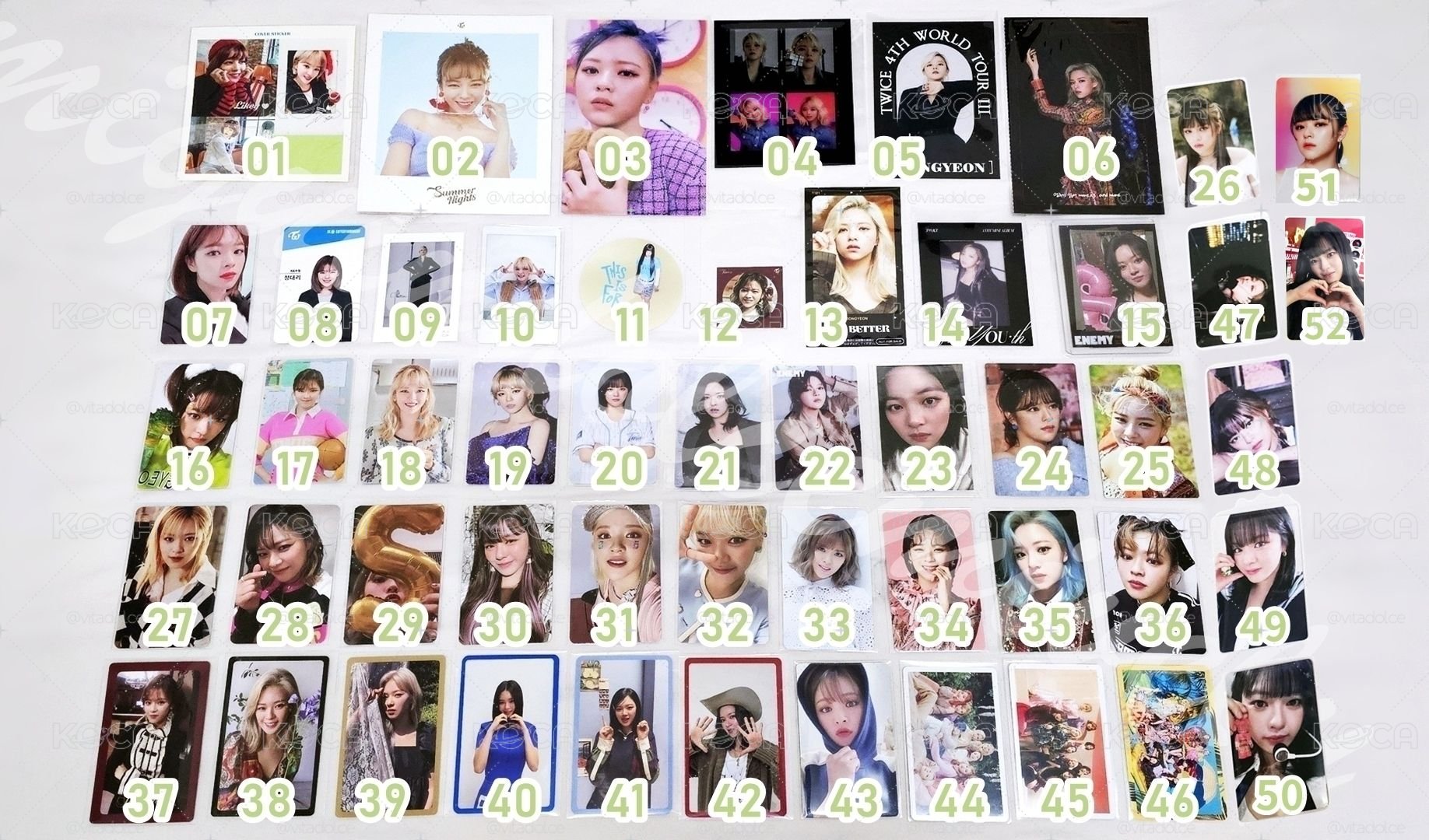 TWICE JEONGYEON SET 定延小卡周邊區 💚 編號見圖三 💕