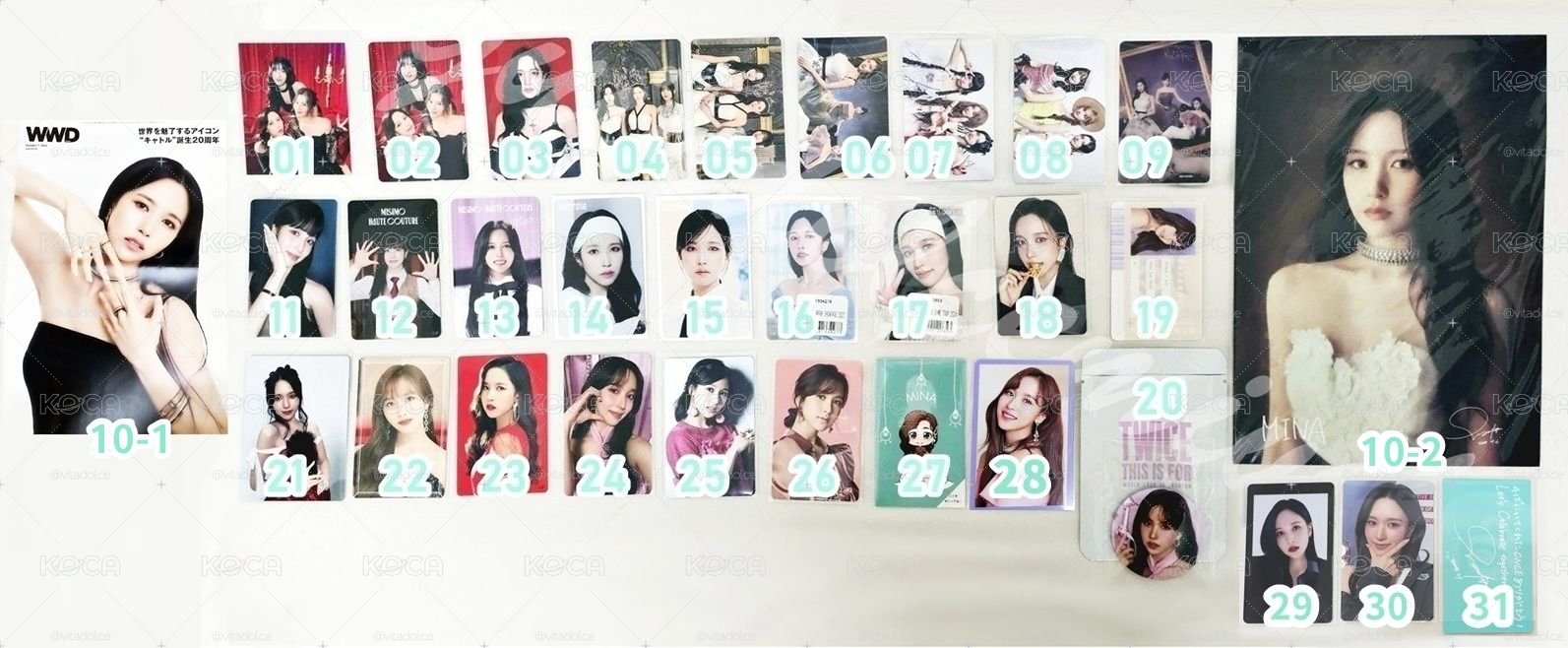 TWICE MINA SET F 名井南周邊小卡F區 MISAMO 🐧 編號見圖三 💕