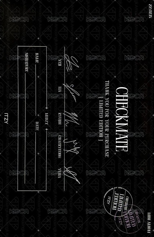 CHECKMATE 限定版 預售禮 明信片  背面