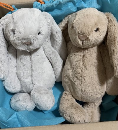 jellycat bunny medium(31cm) silver/beige