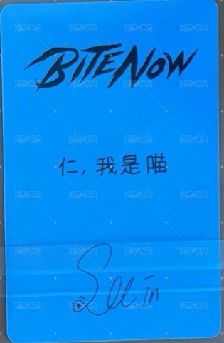 BITE NOW 京東 特典卡 預售特典 背面