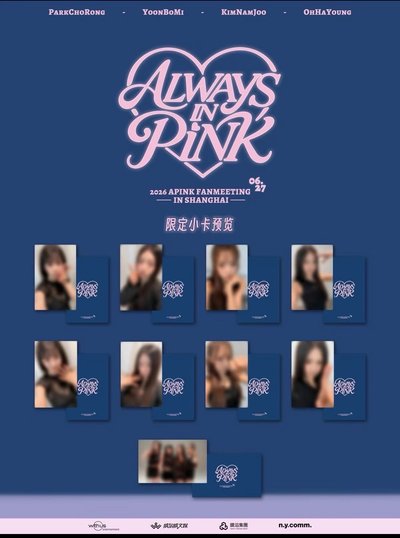 Apink上海入場卡一套9張