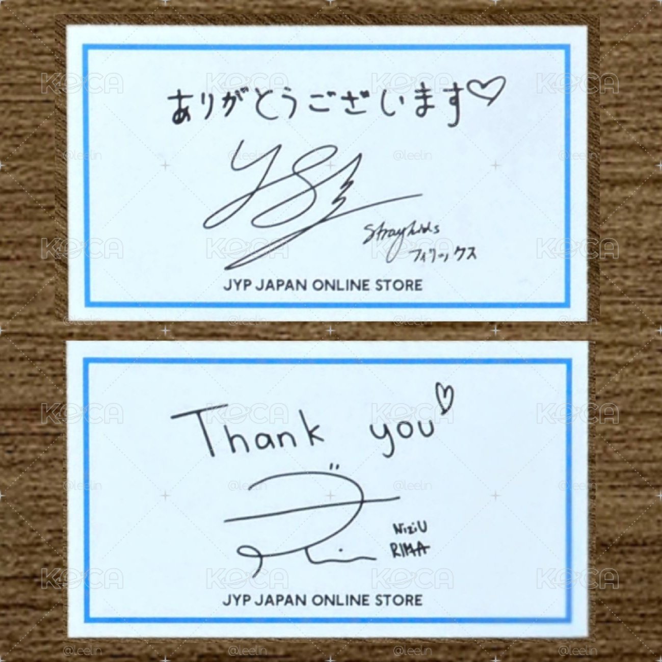 （可當綁🧵）JYP JAPAN 手寫感謝卡 SKZ 李龍馥 NiziU Rima