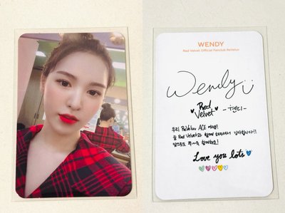 2020 ACE 二期 會員禮卡 Irene Seulgi Wendy