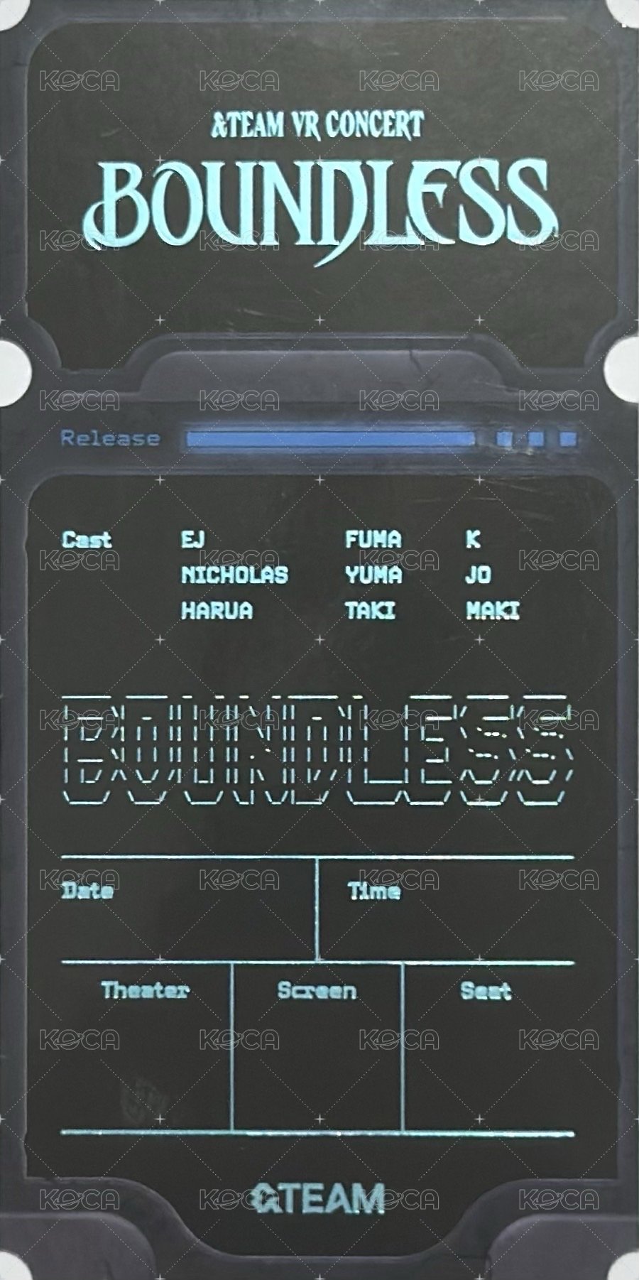 BOUNDLESS 第一彈 特典 票卡  背面