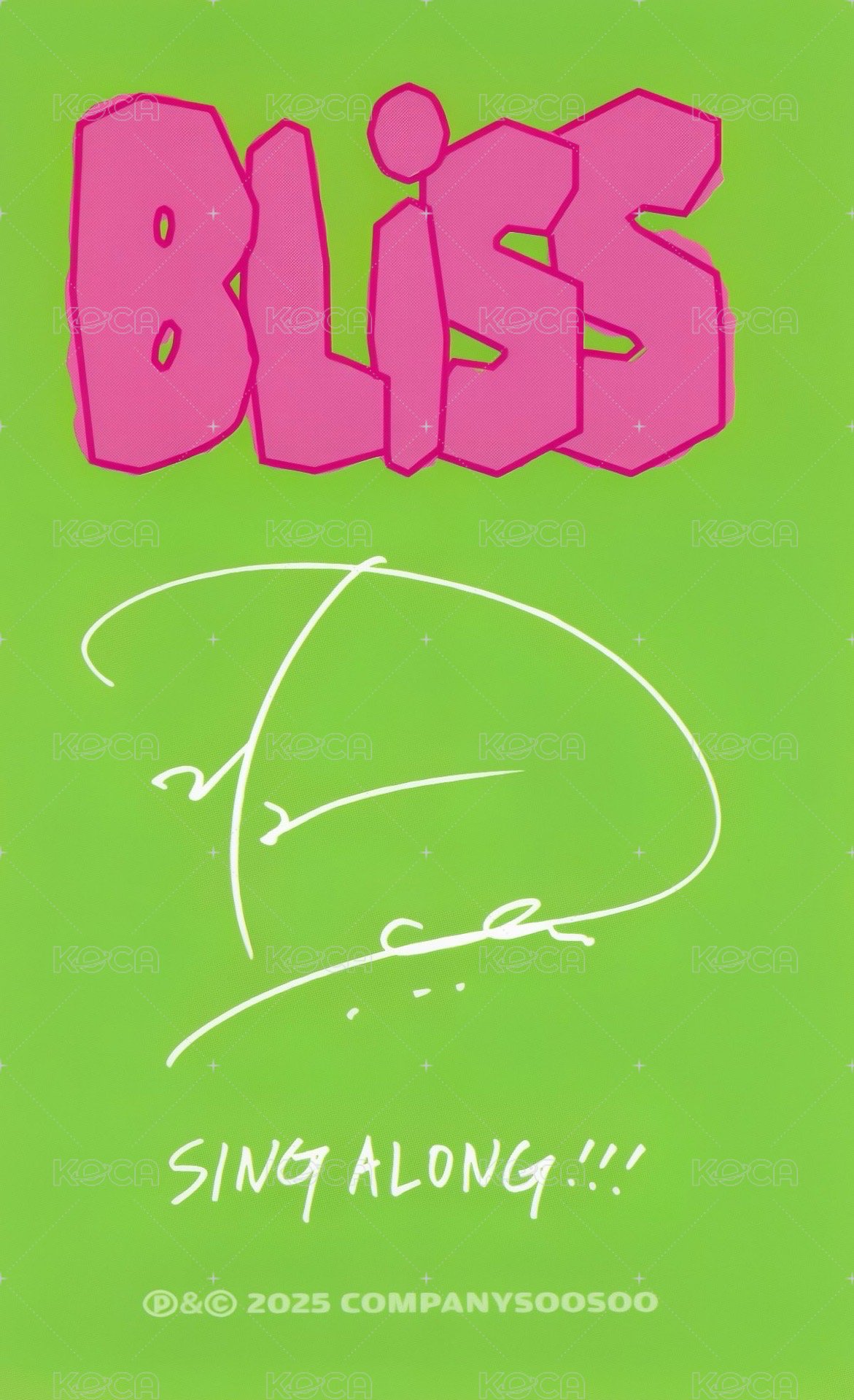 BLISS 專輯卡 Along版 背面