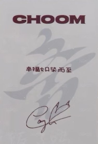 춤 (CHOOM) kms 特典卡  背面