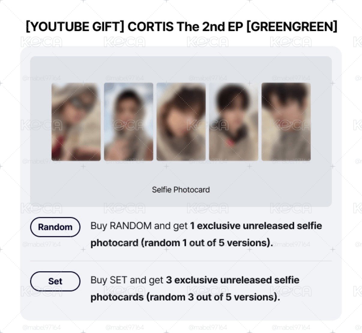 CORTIS 迷二 YT 3.0 特典卡