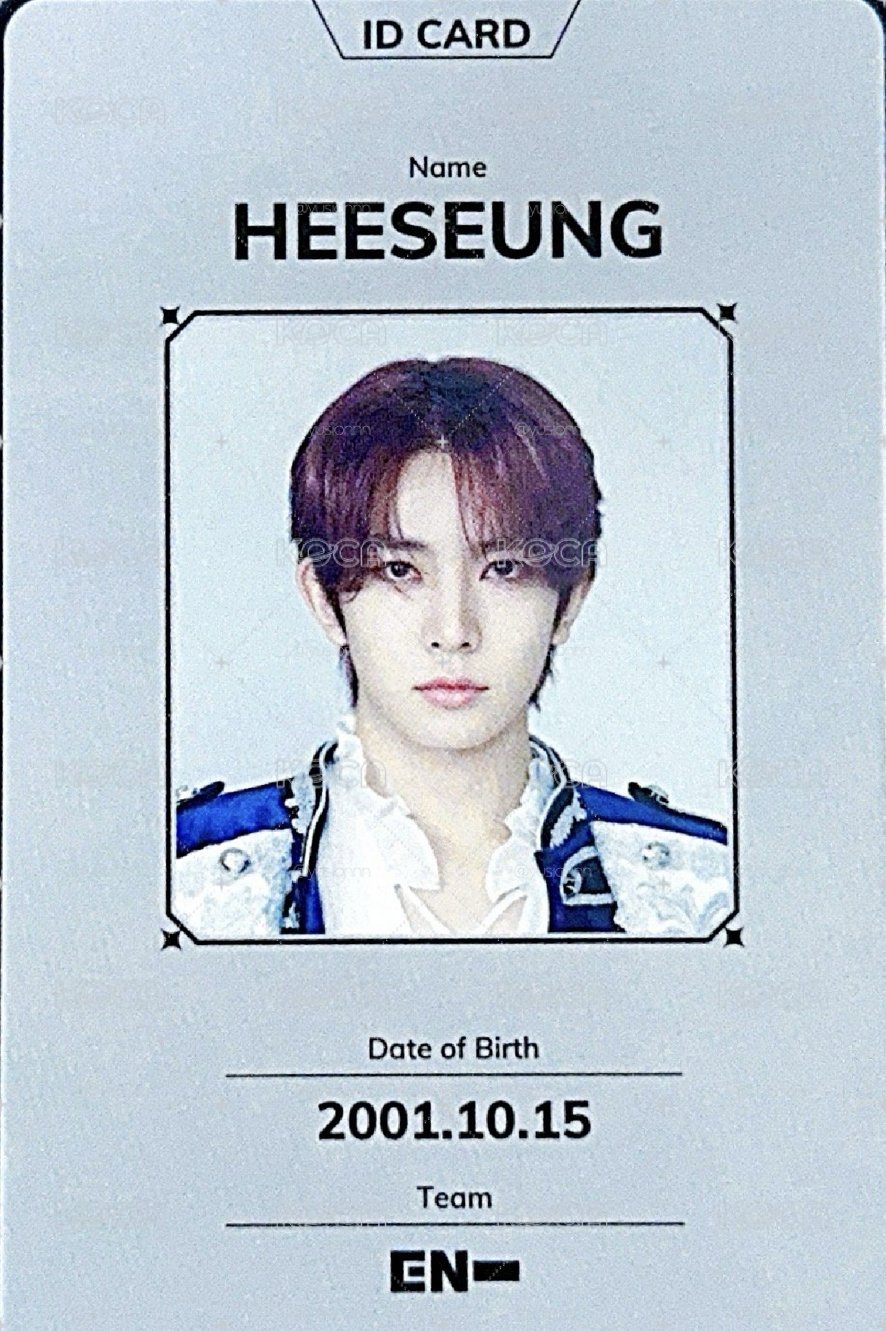 Heeseung EVAN FATE ID卡