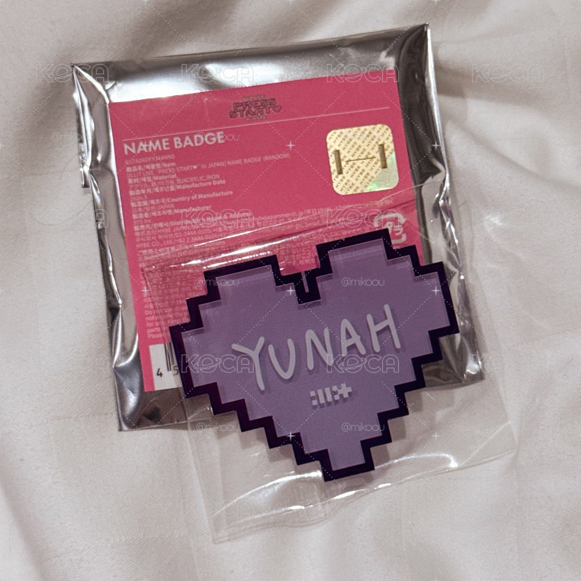 Yunah 姓名徽章