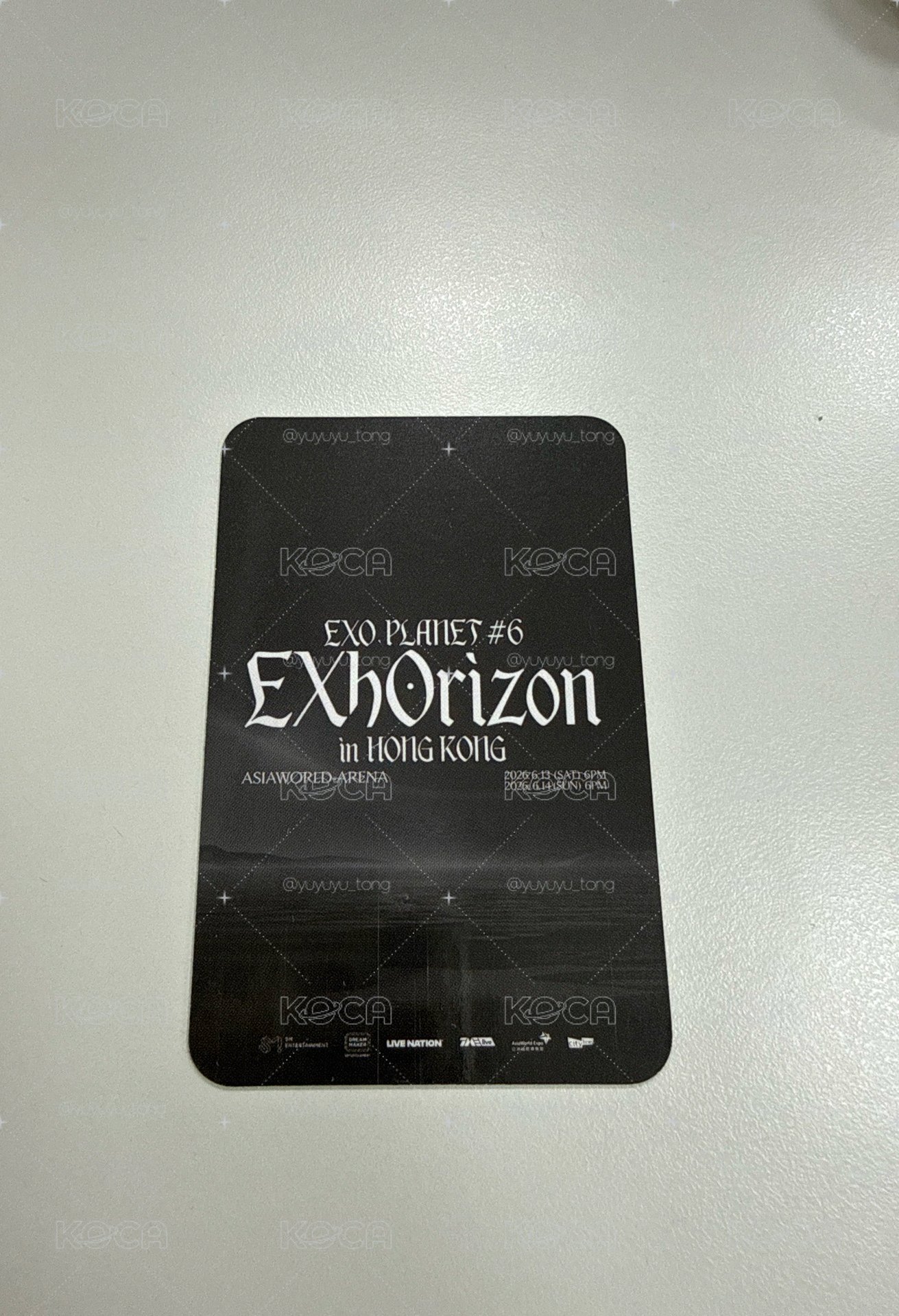 EXO勉香港入場卡🐰