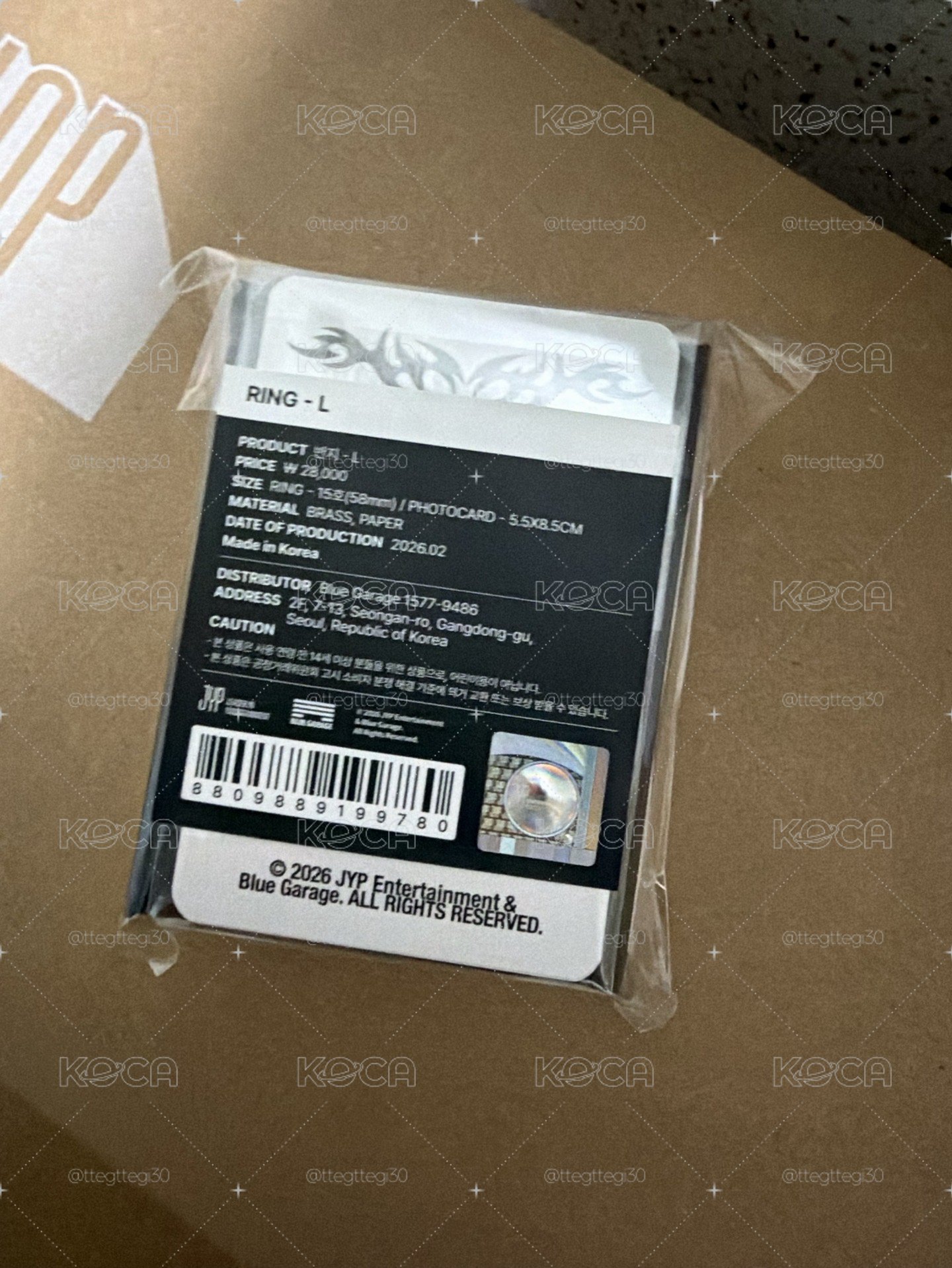 ⭐️三巡周邊 戒指 L號-全新未拆封含卡
